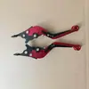 Manillar Plegable CNC Modificación de Motocicleta Vehículo Eléctrico Palancas de Freno Embrague Esquema de Color Rojo Negro Ajustable
