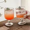 Copo de Vidro de Alto Valor com Listras Verticais, Taça Alta para Uso Doméstico, Adequado para Bebidas, Suco, Água, Café e Vinho com Senso de Design
