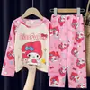 Pijama Infantil Primavera y Otoño Conjunto de Manga Larga Niños y Niñas Estampado de Dibujos Animados Lindo Ropa de Casa Casual Venta al por Mayor