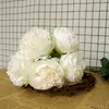 Ramo de Peonías Simuladas de Cinco Cabezas, Flores Artificiales, Estilo Pastoral, Accesorios para Bodas en Casa, Accesorios para Sesiones de Fotos