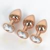 Conjunto redondo de ouro rosa grande e médio de metal para ânus posterior expansor anal sexual para casais produtos sexuais para adultos