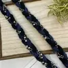 Collar y Puños de Chaqueta Estilo Chanel de 2 cm de Ancho Resistentes Borde de Encaje de Cordón de Cuentas Tejido a Mano Bandas de Borde Accesorios Otros