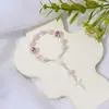 Temu Novo Conjunto de Presente de Pulseira de Flor de Cerâmica para Batismo Cruzado Comunhão Oração, Conjunto de Pulseiras Masculinas e Femininas, Atacado do Fabricante