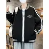 Chamarra de béisbol estilo americano para hombre, nuevo modelo otoño e invierno 2026, chamarra bordada con letras, abrigo casual holgado para adolescentes
