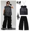 Roupas de Performance Modernas para Crianças de Street Dance para Meninos e Meninas Colete de Diamante sem Mangas Traje Hiphop Infantil Roupas de Performance Hiphop