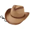 Chapéu de Palha Estilo Novo Ocidental Cowboy Transfronteiriço para Homens e Mulheres, Chapéu à Prova de Vento Colorido em Degradê da Moda Primavera e Verão, Chapéu Jazz, Chapéu de Sol