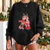 Nuevo suéter de punto de cuello redondo para mujer, europeo y americano, con estampado de alce navideño, holgado, de talla grande, casual, con hombros caídos