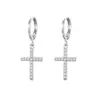 Pendientes de Cruz de Latón Electrochapado en Oro Real de Nuevo Estilo, Venta Caliente Transfronteriza Europea y Americana para Mujer, que Combinan con Todo