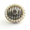 Botón de Flor de Metal con Pedrería Color Oro Rosa Incrustado de Diamantes Estilo Chanel Pequeño Botón de Perla para Ropa de Punto