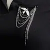Joyería de Moda Transfronteriza Europea y Americana Broche de Cadena Multicapa Golondrina Pin de Borla con Cuentas Negras Accesorio para el Viaje Diario