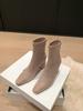 Botas Finas de Salto Alto Elegantes e Elegantes para o Trabalho Outono e Inverno 2024 Novas Botas com Zíper Lateral de Bico Quadrado Pequeno e Efeito Segunda Pele para Mulheres