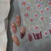 Pegatinas para Uñas Metálicas con Estampado de Leopardo y Flores Europeas y Americanas Transfronterizas, de Alto Valor y Exquisitas, Mejoran el Cutis, Pegatinas para Uñas con Adhesivo