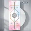 Tapete de Fitness Profissional Resistente ao Desgaste de Borracha PU Transfronteiriço, Tapete Estampado Colorido para Pular Corda, Tapete de Yoga com 80cm de Largura, Antiderrapante