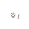 6 Aleación Incrustada Circonita Oro Rosa Blanco Forma de Flor Accesorios Espaciadores Accesorios para Pulseras DIY para Ensartar Pulseras de Cristal
