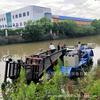 Buque de rescate de basura de superficie de Hunan, buque de rescate de escombros flotantes del embalse de Hubei, gran barco de limpieza de ríos en stock