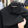 Outono [Modal + Lã de Ovelha] Camisa Polo de Manga Longa de Algodão Sedoso de Alta Qualidade, Camiseta Casual Respirável com Gola Reversível