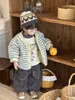 Ropa para Niños Estilo Otoño e Invierno Engrosada Bebé 2026 Estilo Coreano Ropa para Niños Niños Uso por Ambos Lados Chaqueta de Algodón Conjunto con Forro de Terciopelo