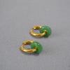 Design de nicho simples latão banhado a ouro textura de jade quente fivela segura tendência nacional estilo chinês brincos brincos atacado