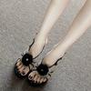 Celebridad de Internet Estilo Hada Camelia con Sandalias de Falda para Mujer 2024 Verano Nuevo Estilo Hermosas Sandalias de Tacón Alto para Uso Exterior Sandalias y Pantuflas