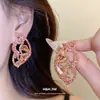 Brincos de Tarraxa Redondos, Gota d'Água e Asa com Cravação de Diamantes em Prata, Venda Quente Europeia e Americana, Brincos da Moda para o Dia a Dia, Ornamentos de Orelha com Design Niche para Mulheres