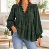 Annuo Desarrollo Propio 2026 Ropa Femenina Europea y Americana Estación Independiente de Amazon Moda Casual Top de Manga Larga con Cuello en V y Volantes con Cordón