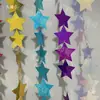 Centro Comercial de Accesorios para Bodas Hotel Decoración de Bodas Cadena de Lentejuelas Estrella de Cinco Puntas Láser Dorada y Plateada Cortina Colgante