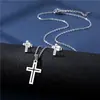 Traje de collar y pendientes de acero inoxidable nuevo europeo y americano para mujer pendientes sudamericanos cadena para la clavícula oso conjunto de dos piezas accesorios