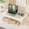 Suporte para laptop, organizador de teclado de mesa multifuncional, prateleira de armazenamento em níveis para itens pequenos, organizador de mesa para estações de trabalho de escritório