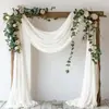 Tela de Fondo para Arco de Boda Tul de Belleza Cortina de Gasa Plisada Decoración de Boda en el Césped Fiesta al Aire Libre