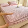 Protector de Colchón Cálido de Invierno Pieza Única Felpa de Leche Más Terciopelo Engrosado Cubierta de Colchón para Dormitorio Universitario Cobertura Completa Sábana Antideslizante