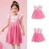 Balabala Ropa Infantil para Niños Traje de Manga Corta para Niños Falda con Tirantes para Niñas Conjunto de Dos Piezas Verano 2025 Nuevo Dulce Bordado
