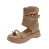 Sandalias Romanas Slip-On de Suela Gruesa con Aumento de Altura de 8 cm para Mujer, Nueva Moda de Verano, Sandalias Versátiles de Punta Abierta, Botines