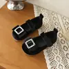 Nuevos Zapatos de Cuero con Pedrería Retro para Niños Primavera/Verano Zapatos de Princesa para Niñas Zapatos Individuales de Gamuza con Suela Suave Zapatos de Actuación