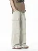 Calça Cargo de Seda de Gelo Masculina Verão Fina Casual Americana Caimento Solto Secagem Rápida Perna Larga Nova Moda Masculina 2025