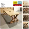 Mesa de comedor estilo mediados de siglo, madera maciza, diseñada para eliminar la necesidad de una sala de estar separada, una mesa larga grande e integrada que también puede servir como escritorio o banco de trabajo, un nuevo modelo para uso doméstico