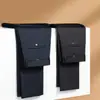Nuevos pantalones de vestir gruesos de lana para otoño e invierno, no se arrugan, pantalones casuales negros de pierna recta, pantalones largos de papá