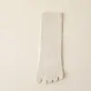 Meias de Cinco Dedos para Mulheres, Meia-Calça, Estilo Fino de Verão, Cor Sólida, Separadas por Dedo, Meias Longas Empilhadas, Algodão Puro, Simples e Versáteis, Resistentes ao Odor