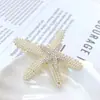 Grampo de Cabelo Estrela do Mar Pérola Estilo Coreano Presilha de Mola Acessórios de Cabelo Topo de Cabelo Feminino Estilo Coreano Presilha Armadilha de Cabelo Elegante de Alta Qualidade Acessórios para Cabeça