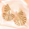 Pendientes Plegables Metálicos Brillantes de Diseño de Moda Transfronterizo Europeo y Americano, Pendientes, Accesorios para Orejas para Mujer, Estilo Retro, Pendientes de Lujo Ligero