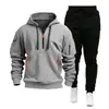 Traje de Sudadera Deportiva Otoño e Invierno Transfronterizo 2024 para Hombre con Cremallera Sudaderas Ropa Deportiva Traje Suéter Suéter Conjunto de Dos Piezas
