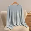Suéter de punto polar sin costuras para mujer con cuello redondo para otoño e invierno, suéter raglán suave y mullido de manga larga, jersey holgado y relajado