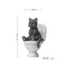 Serie de Baños de Paisaje en Miniatura Accesorios para Gatos: Poses Creativas y Peculiares Sentado y Acostado, Figuras Divertidas de Resina 3D