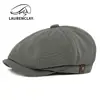 Gorra Octagonal Sencilla Lisa para Hombre, Boina Retro Británica, Gorra de Béisbol Versátil Casual, Boina de Artista de Moda