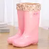 Botas de Lluvia de Gel de Moda de Caña Alta, Zapatos Impermeables Transparentes para Uso en Exteriores, Trabajo, Cocina, Botas de Lluvia Resistentes al Agua, Zapatos de Goma Antideslizantes para Mujer