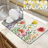 Serie Florales y Flores Transfronterizas Cocina Hogar Almohadilla de Drenaje de Tierra de Diatomeas Mesa de Centro Vajilla Aislada Tazón y Plato Individual Antideslizante