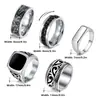 Tendencia Transfronteriza de Moda de Amazon Anillo de Acero Inoxidable Estilo Street Retro Set Anillo Joyería Personalizada para Hombres Anillo de Boda
