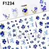 Belleza Total Transfronterizo Nuevo Fruta Arándano Pegatinas para Uñas Lazo Azul Pegatinas Adhesivas para Uñas