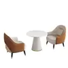 Conjunto Simples e Luxuoso de Sofá Individual e Mesa de Centro para Lazer, Recepção de Hotel, Escritório de Vendas, Mesa e Cadeiras de Reunião, Recepção de Salão de Beleza
