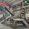 Fabricante da Indústria de Escadas Shangbu Produz Sob Medida Escadas de Aço e Madeira, Escadas Retas de Quatro Degraus de Formato Especial, Corrimãos de Madeira Maciça, Degraus de Madeira Maciça Importada