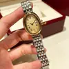 Nueva Serie Popular de Bañera Estilo Vintage Esfera Ovalada Reloj Pequeño Dorado Reloj de Cuarzo para Mujer Reloj de Moda